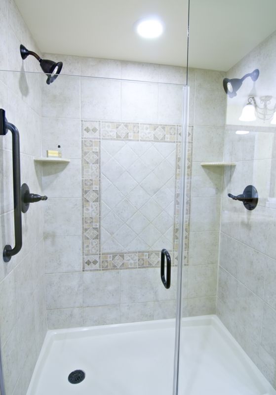 Contemporary Shower with Glass Walls